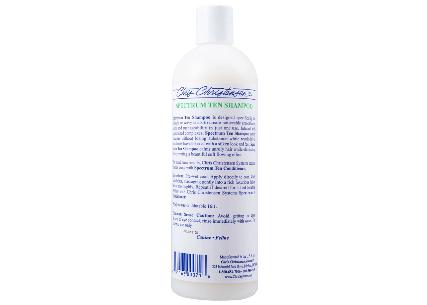 Chris Christensen Systems Spectrum Ten Soft & Smooth Coat Shampoo 473 Ml 2 Chris Christensen Systems Spectrum Ten Soft & Smooth Coat Shampoo 473 Ml - Image 2